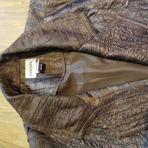 Chico's beautiful brown jacket EUC sz2 aka L - Picture 4 of 8